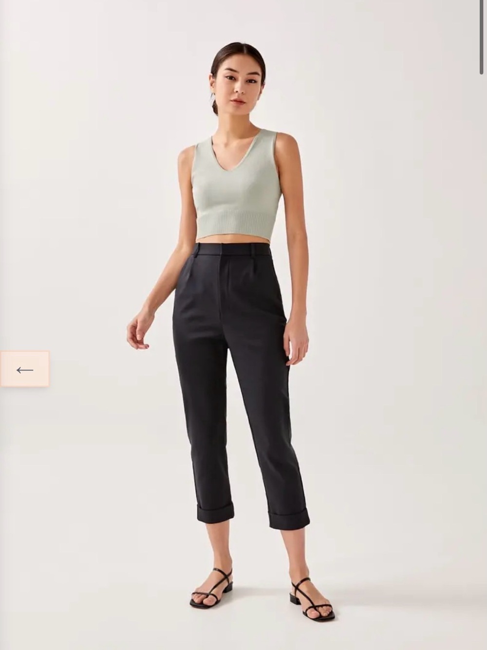 Love Bonito Alby Tailored Peg Leg Chino Pants (Black)